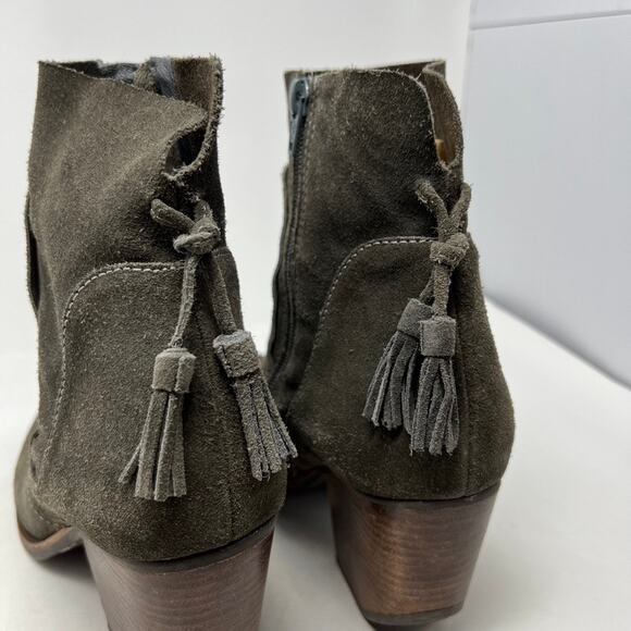 Matisse Laney Suede Leather Ankle Bootie Tassel Womens 10M Western Chunky Heel - Picture 12 of 13